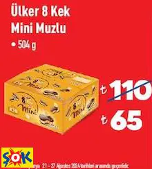 ÜLKER 8 KEK MİNİ MUZLU 504 G